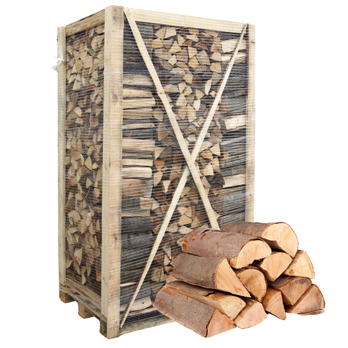 buche Brennholz Buche / Hainbuche auf Palette – Bild 1