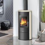 Justus Austin 5 II Kaminofen Stahl Schwarz / Kalkstein Cream – Bild 3