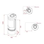 Lotus Kaminofen Orbis 1 Stahl , RR hinten od. RR oben / optional Griffvarianten – Bild 5