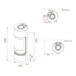 Lotus Kaminofen Orbis 2 Speckstein , RR hinten od. RR oben / optional Griffvarianten – Bild 5