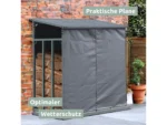 holz4home Kaminholzregal Metall für Außen Anthrazit Pulverbeschichtet Inklusive Ofenhandschuh M – Bild 2