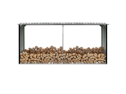 vidaXL Brennholzlager Verzinkter Stahl 330 x 92 x 153 cm Anthrazit