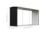 vidaXL Brennholzlager Verzinkter Stahl 330 x 92 x 153 cm Anthrazit – Bild 5