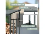 holz4home Kaminholzregal Metall für Außen Anthrazit Pulverbeschichtet Inklusive Ofenhandschuh M – Bild 3
