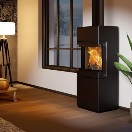 Lotus Allure Kaminofen Stahl schwarz, RR hinten od. RR oben