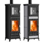 Thermorossi Anna Evo Easy Kaminofen Anthrazitgrau mit Backfach, Auslaufmodell