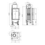 Austroflamm 38x38x57 K 2.0 Kamineinsatz Ecke links Feuerraum Schwarz – Bild 2