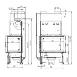 Austroflamm 63x40x42 K 2.0 Kamineinsatz Ecke rechts Feuerraum Schwarz