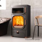 Austroflamm Heidi Back 2.0 Kaminofen Stahl Gussgrau Rauchabgang hinten – Bild 8