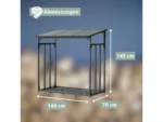 holz4home Kaminholzregal Metall für Außen Anthrazit Pulverbeschichtet Inklusive Ofenhandschuh M – Bild 6