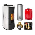 Edilkamin Cherie H 14 Evo Keramik Weiß Set + Kombispeicher THKE 600 + SWT
