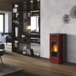 Edilkamin Tera H 30 EVO wasserführender Pelletofen Keramik Bordeaux inkl. Kit R-FX – Bild 3