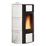 Extraflame Iside Idro H15 Wasserführender Pelletofen Majolika Weiß – Bild 2