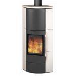 Fireplace Adelaide Eckkaminofen Stahl Schwarz | Keramik Mattweiß – Bild 2