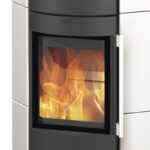 Fireplace Adelaide Eckkaminofen Stahl Schwarz | Keramik Mattweiß – Bild 3