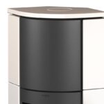 Fireplace Adelaide Eckkaminofen Stahl Schwarz | Keramik Mattweiß – Bild 4