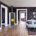 Fireplace Adelaide Eckkaminofen Stahl Schwarz | Keramik Mattweiß
