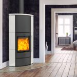 Fireplace Adelaide Eckkaminofen Stahl Schwarz | Keramik Mattweiß