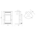 Fireplace Lyon Eckkaminofen Stahl Schwarz | Speckstein – Bild 6