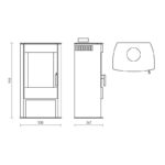 Fireplace Tuvalu Kaminofen Stahl Schwarz | Topplatte Sandstein – Bild 7