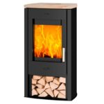 Fireplace Tuvalu Kaminofen Stahl Schwarz | Topplatte Sandstein – Bild 2