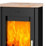 Fireplace Tuvalu Kaminofen Stahl Schwarz | Topplatte Sandstein – Bild 3