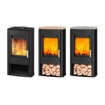 Fireplace Tuvalu Kaminofen Stahl Schwarz | Topplatte Sandstein – Bild 6