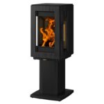 Hergom Glow Kaminofen Gusseisen Schwarz mit Standfuß – Bild 2