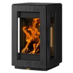 Hergom Glow Kaminofen Gusseisen Schwarz zur Wandmontage – Bild 2