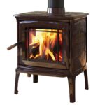 Hergom Craftsbury HF Kaminofen Gusseisen Majolica Braun – Bild 2