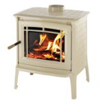 Hergom Shelburne Kaminofen Gusseisen Beige emailliert – Bild 2
