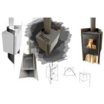 HS Flamingo Deluxe Island Kaminofen Braun – Bild 11