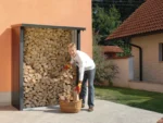 Biohort Kaminholzregal WoodStock 150 Dunkelgrau-Metallic