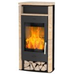 Fireplace Santiago Kaminofen Sandstein Schwarz 6 kW