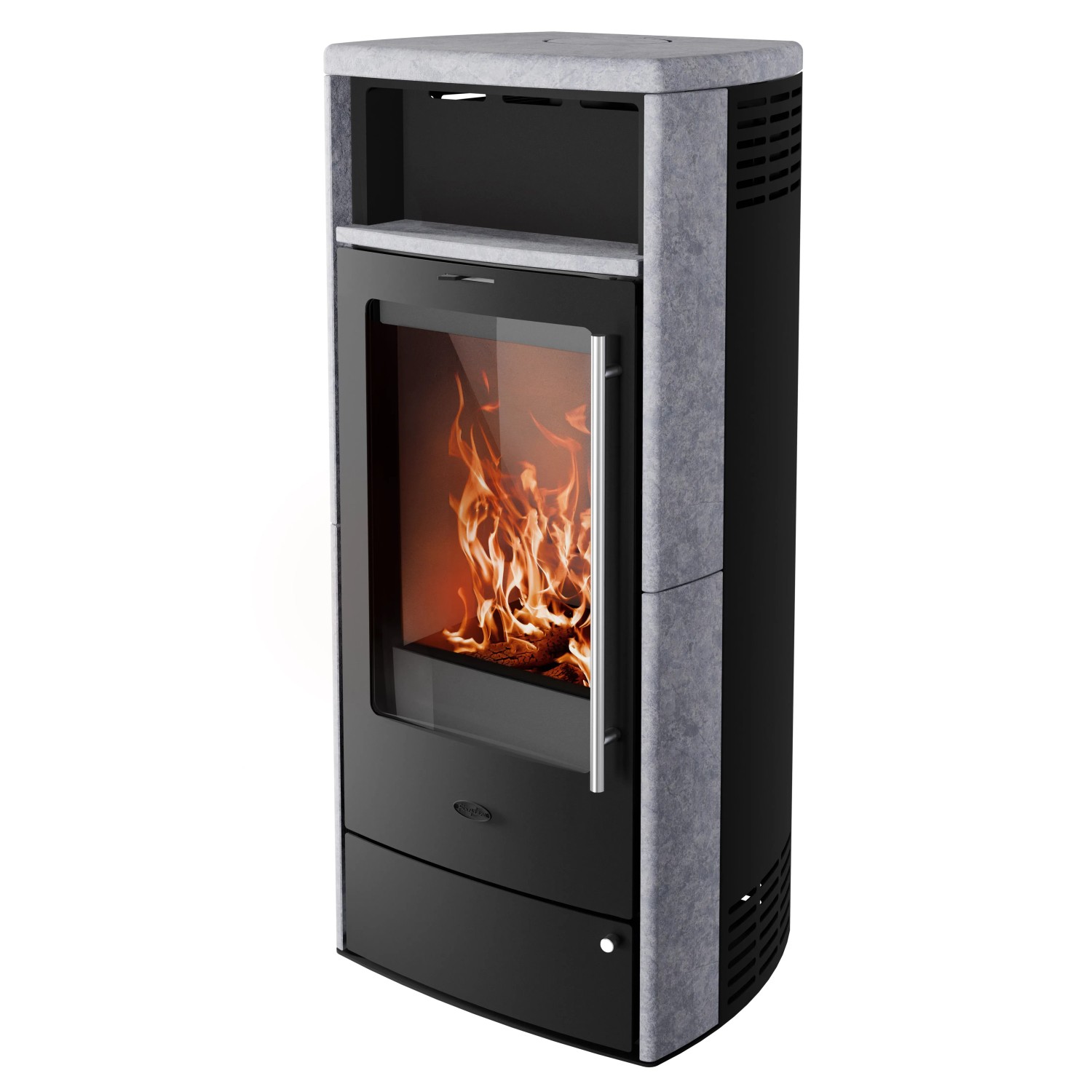 Fireplace Torino Kaminofen Speckstein Schwarz 6 kW mit Automatik Fireplace Torino Kaminofen Speckstein Schwarz 6 kW mit Automatik