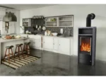 Fireplace Torino Kaminofen Speckstein Schwarz 6 kW mit Automatik