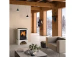 Justus Kaminofen Bavaria Ahorn Weiß inkl. Sockel 7 kW Ofenkacheln – Bild 3