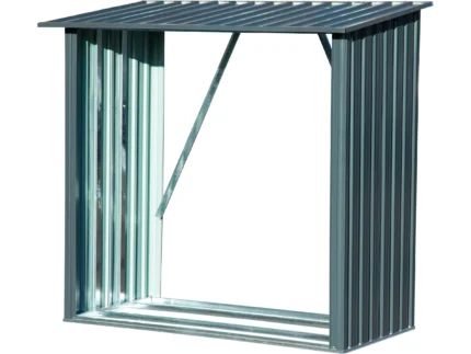 Dobar Kaminholzregal Madera Metall Grau 163 cm x 83 cm x 154 cm
