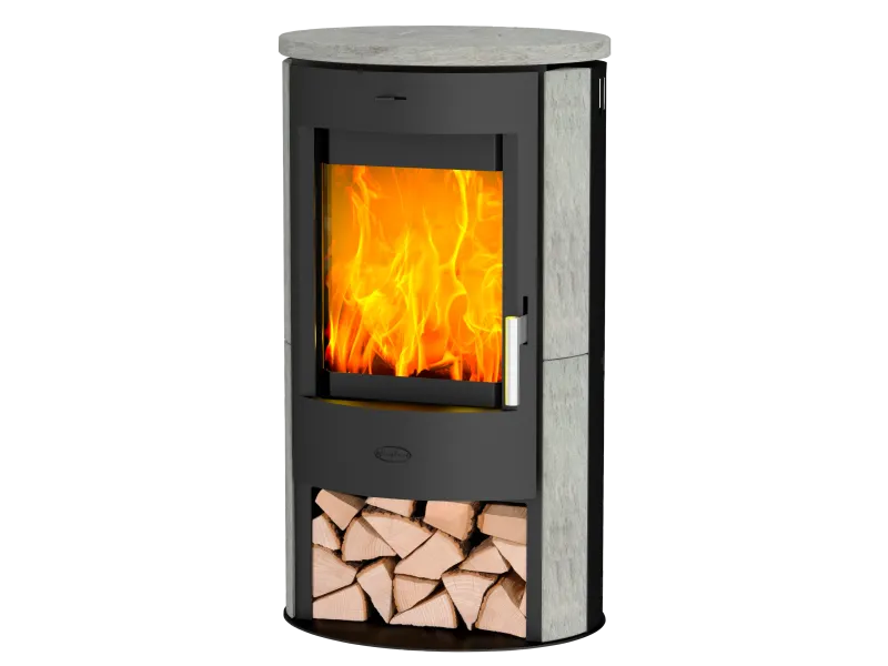Fireplace Zaria Kaminofen Speckstein Schwarz 6 kW Fireplace Zaria Kaminofen Speckstein Schwarz 6 kW