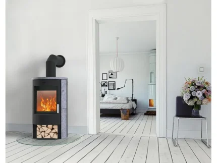 Fireplace Zaria Kaminofen Speckstein Schwarz 6 kW