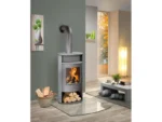 Justus Kaminofen Island Aqua Speckstein-Verkleidung Gussgrau 10 kW – Bild 4