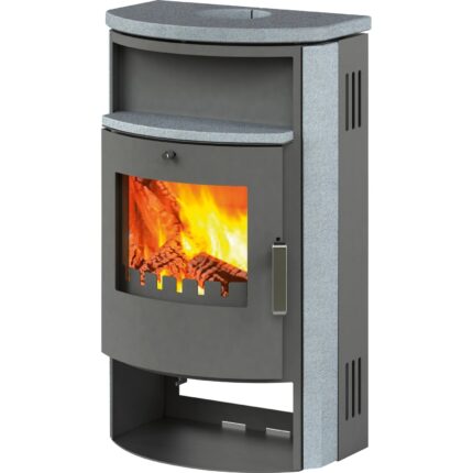 ACCENTE Kaminofen Pamir UNI-1663-GTS13 2.0 Naturstein-Schwarz 6,7 kW