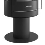 Justus Meva Kaminofen Stahl Schwarz / Topplatte Keramik Bordeauxrot – Bild 4