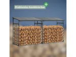holz4home Kaminholzregal Metall für Außen Anthrazit Pulverbeschichtet Inklusive Ofenhandschuh M – Bild 4
