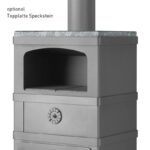 Lotus 2060 Kaminofen mit Warmhaltefach Grau, Rauchabgang oben – Bild 3
