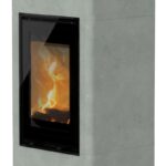Lotus Beto 700 Plus Kaminofen Magic Tür, Topplatte Grau, Rauchabgang hinten – Bild 3