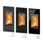Lotus Beto 700 Plus Kaminofen Magic Tür, Topplatte Grau, Rauchabgang hinten – Bild 5