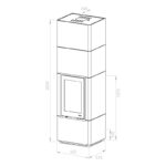 Lotus Beto 700 Plus Kaminofen Magic Tür, Topplatte Grau, Rauchabgang hinten