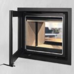 Lotus H570 T Kamineinsatz Farbe Schwarz, Scharniere links – Bild 4