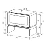 Lotus Living Base Kaminofen Alpin White, Rauchabgang hinten